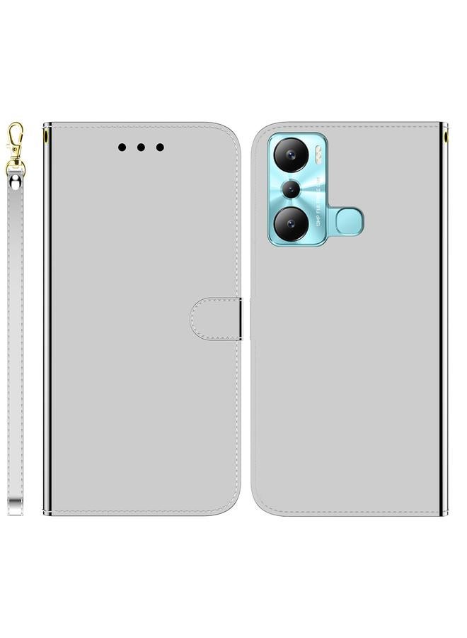 اس-توب جراب لهاتف Infinix Hot 20i مصنوع من الجلد الصناعي بسطح مرآة - Image 1