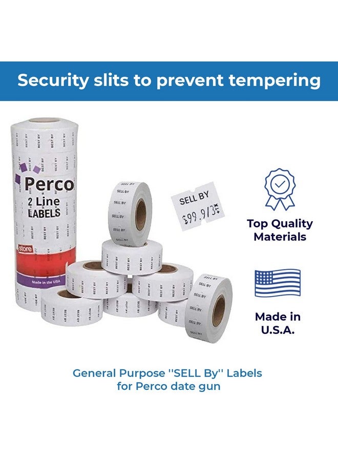 Perco Sell By 2 Line Labels - 1 Sleeve, 6,000 "Sell By Labels For Perco 2 Line Date Guns - Image 4