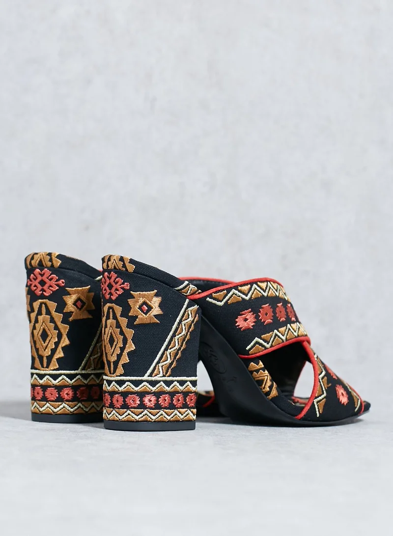 Ash Tribal Block Heel Sandals