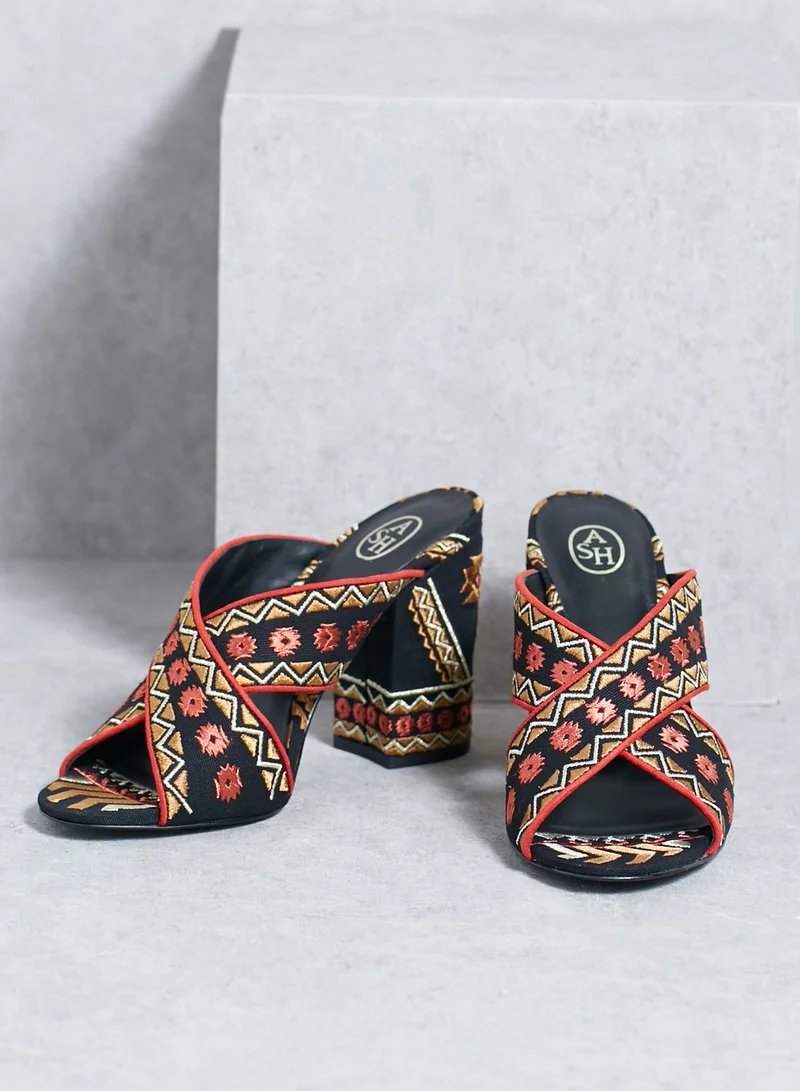 Ash Tribal Block Heel Sandals