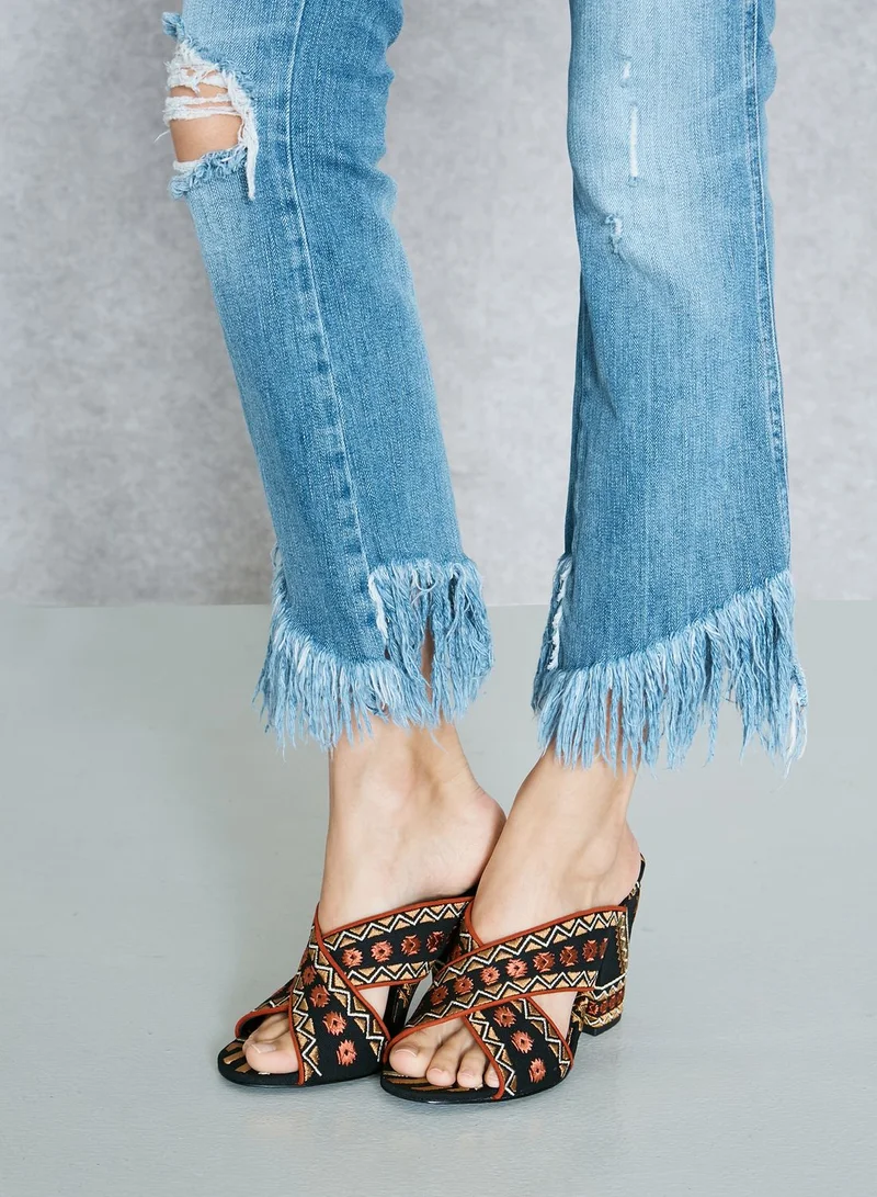 Ash Tribal Block Heel Sandals