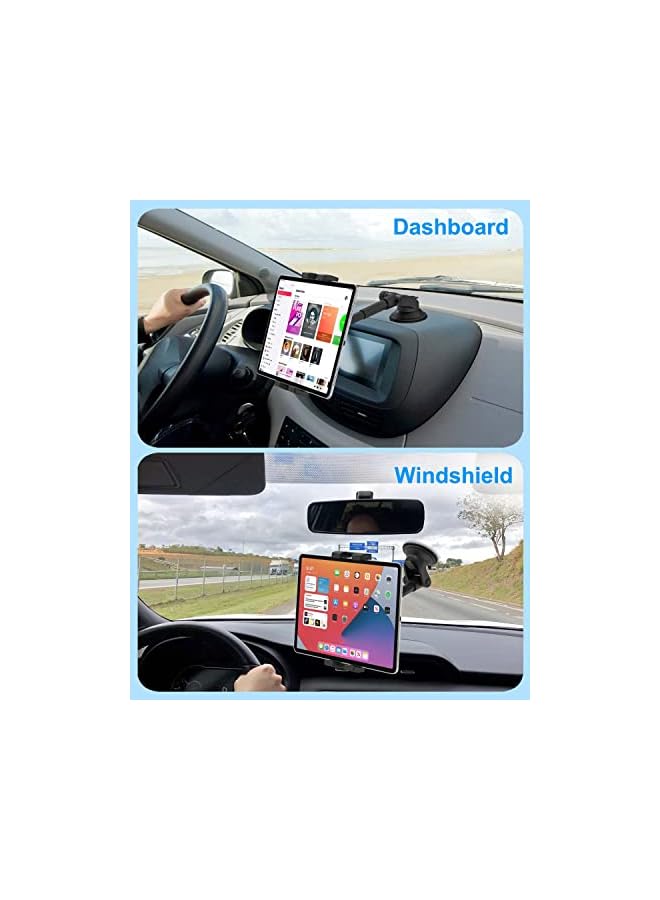 S-TOP Car Tablet Mount, Dashboard Car Tablet Holder with Telescopic Arm, 360° Rotation Suction Cup Dash Stand for iPad Pro 12.9 Air Mini, Galaxy Tabs, iPhone, 4-13" Tablets & Cell Phones - Image 4