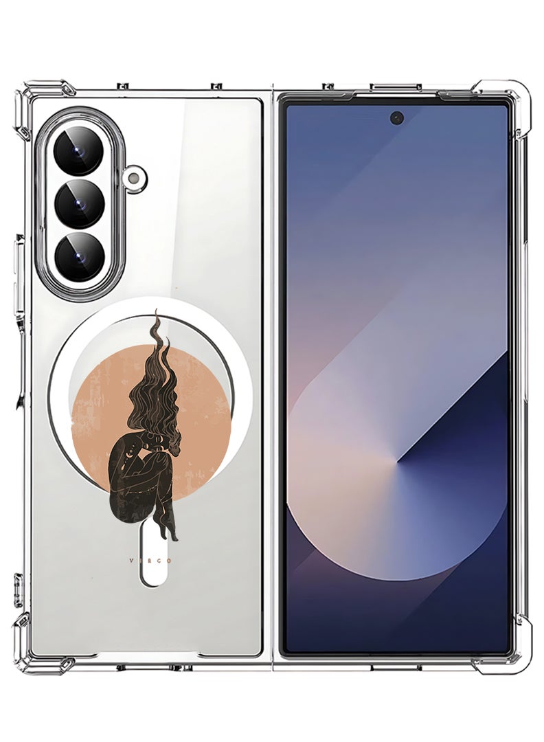 Theodor Magnetic Case for Samsung Galaxy Z Fold 7 Compatible with MagSafe Wireless Charging, Shockproof Phone Bumper Cover Virgo-01 - Image 1