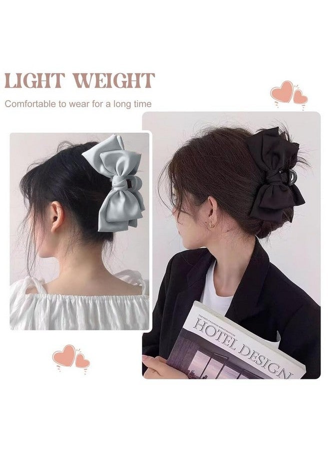 CHIROGRAPHY 6 Pcs Hair Bows for Women Girls Hair Bow Clips Bow Knot Hair Claw Clips Silky Satin Non Slip Bow Hair Accessories for Thick Thin Hair Valentine's Day Gifts |MULTICOLOR - Image 4