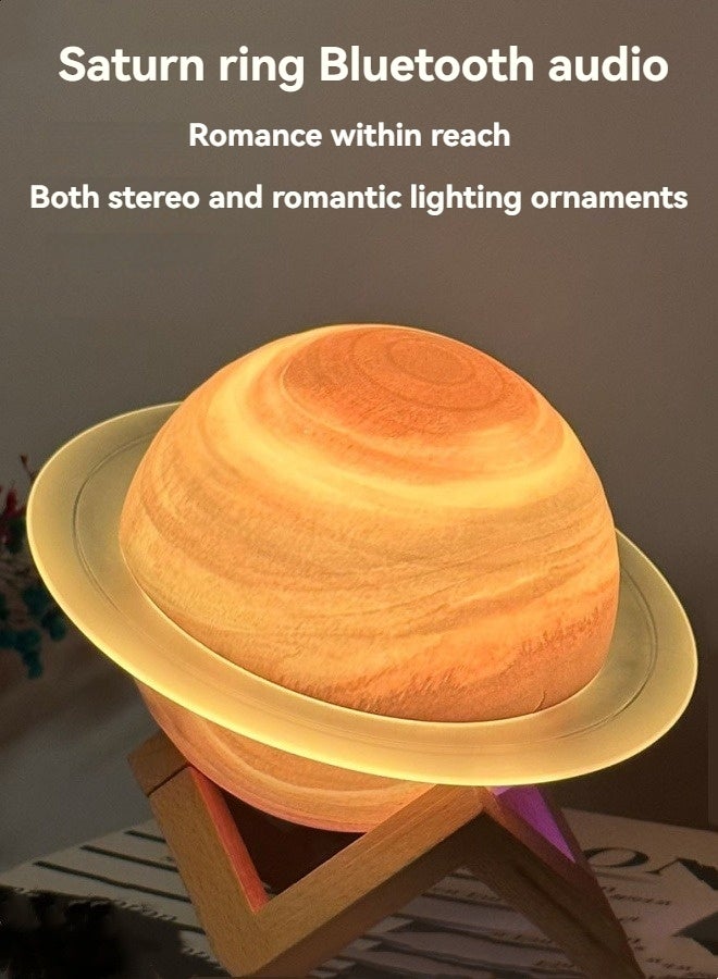M MIAOYAN Saturn Ring Bluetooth Speaker Desktop Home Subwoofer Speaker 3D Lighting Sound  - Image 1