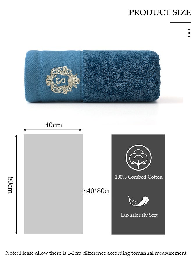DUNISO Blue Lake-Colored Towel,Thickened and Enlarged Bath Towel with Embroidery and Custom Logo Design,Multipurpose Use as Bath Fitness, Bathroom, Shower, Sports, Yoga Towel，The Size of The Towel is 40 * 80 - Image 3