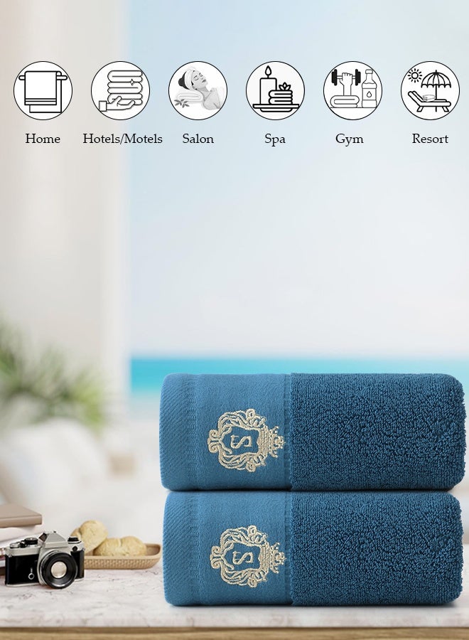 DUNISO Blue Lake-Colored Towel,Thickened and Enlarged Bath Towel with Embroidery and Custom Logo Design,Multipurpose Use as Bath Fitness, Bathroom, Shower, Sports, Yoga Towel，The Size of The Towel is 40 * 80 - Image 4