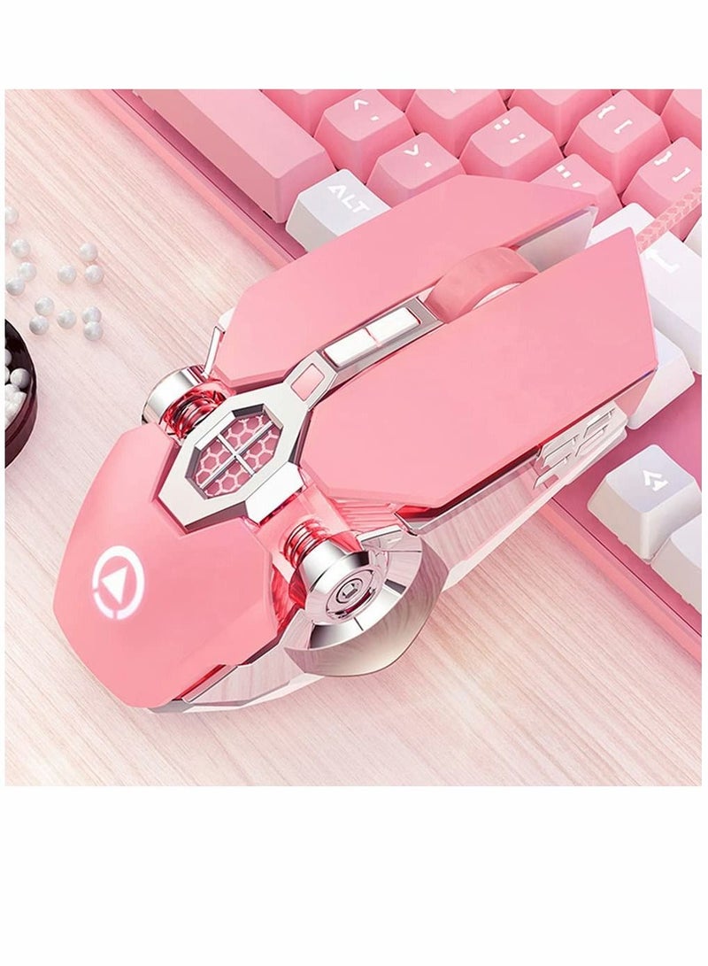 Y&D Gaming Mouse Wired Computer Mechanical Pink Optical USB 7 Buttons, 4 Levels Adjustable DPI Up to 3200, RGB Backlit, Sound Click PC Fit for Girls Gamer  - Image 1