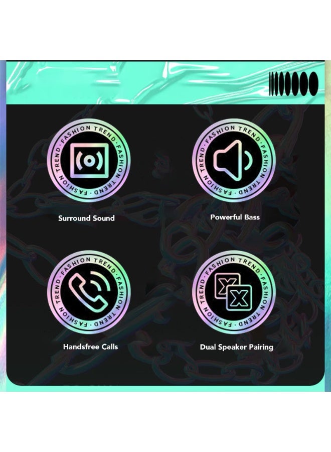 مكبر صوت بلوتوث صغير، سماعة مكتبية مع إقران ستيريو لاسلكي، صوت عالي وجودة ستيريو عالية، مقاوم للماء وفق معيار IP54، سماعة بلوتوث محمولة للرجال والنساء والأطفال والأولاد والبنات - Image 2