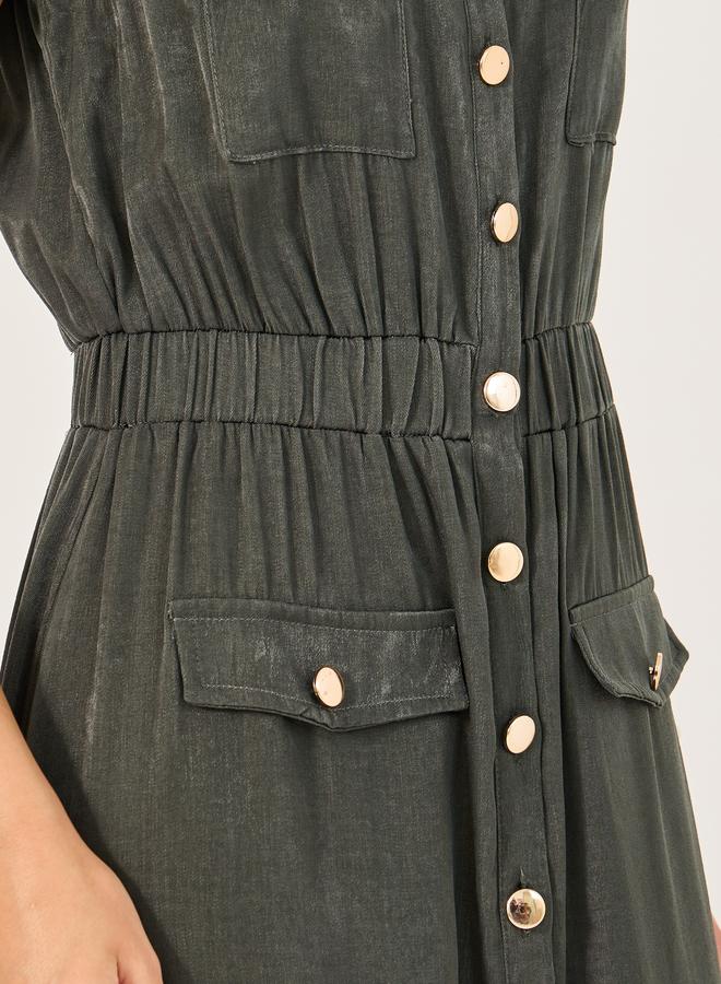 Styli Sleeveless Button-Down Dress  - Image 4