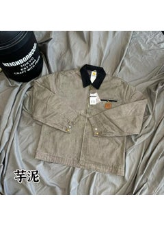 Vintage Style J97 Heavy Duty American Washing Jacket Canva Loose Fit Plus Size Special Occasion Jacket Rare Color Taro paste