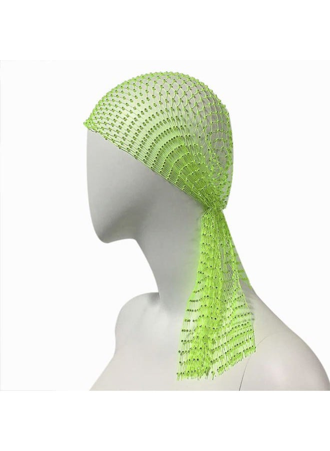 Aibearty Women Girls Mesh Rhinestone Headbands Glitter Hollow Out Wide Hairbands Elastic Turban Kerchiefs Crystal Headscarfs Wrap for Rave Party Festival Nightclub - Image 3