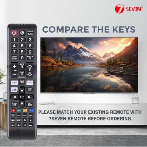 7-Seven 7SEVEN® Compatible with Samsung TV Remote Suitable for Smart 4K Crystal HDR OLED LED LCD QLED UHD Curved Television Non Voice Command - Match Remotes Keys Exactly with Existing Remote - Image 4