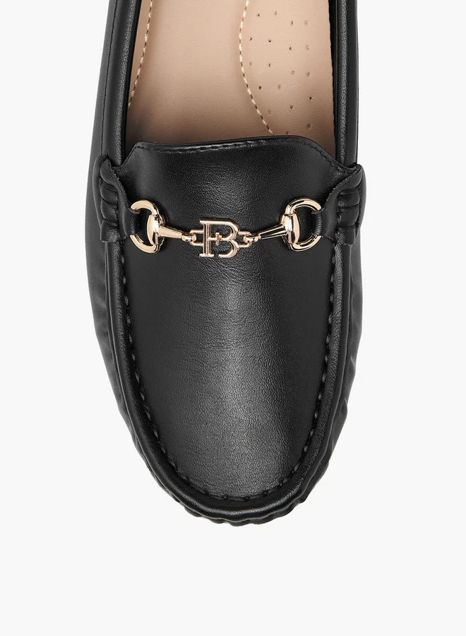 Flora Bella By Shoexpress Metal Accent Slip-On Loafers with Wedge Heels