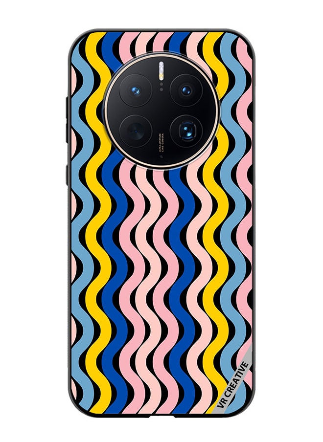 VR CREATIVE Protective Case Cover For Huawei Mate 50 Pro Retro Vintage Waves Groove Design Multicolour  - Image 1
