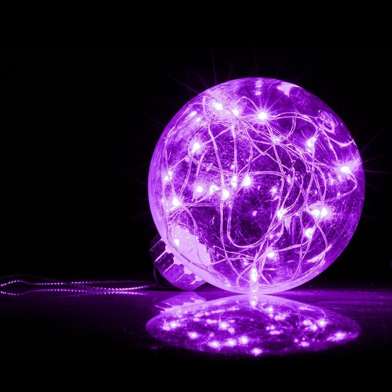ANJAYLIA 2 Pack 16Ft 50 LED Purple Fairy Lights Battery Operated String Lights for Party Home Festival Decorations - Image 4