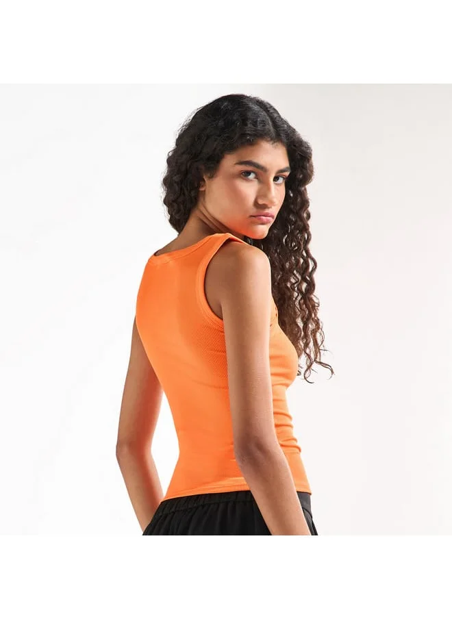 FAV Ribbed Tank Top with Round Neck