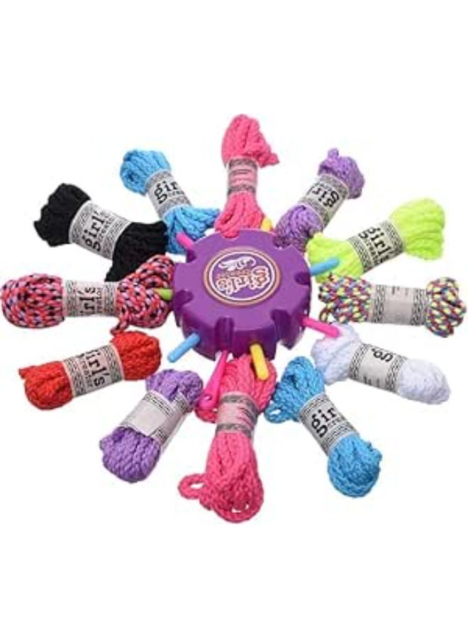 Braided Bracelet Making Kit for Girls, Make 12 Colorful String Bracelets and Braid Wheel, Fun Art Toy to Create Your Own Jewelry, Great Creative Gift for Ages 5+ - Image 2