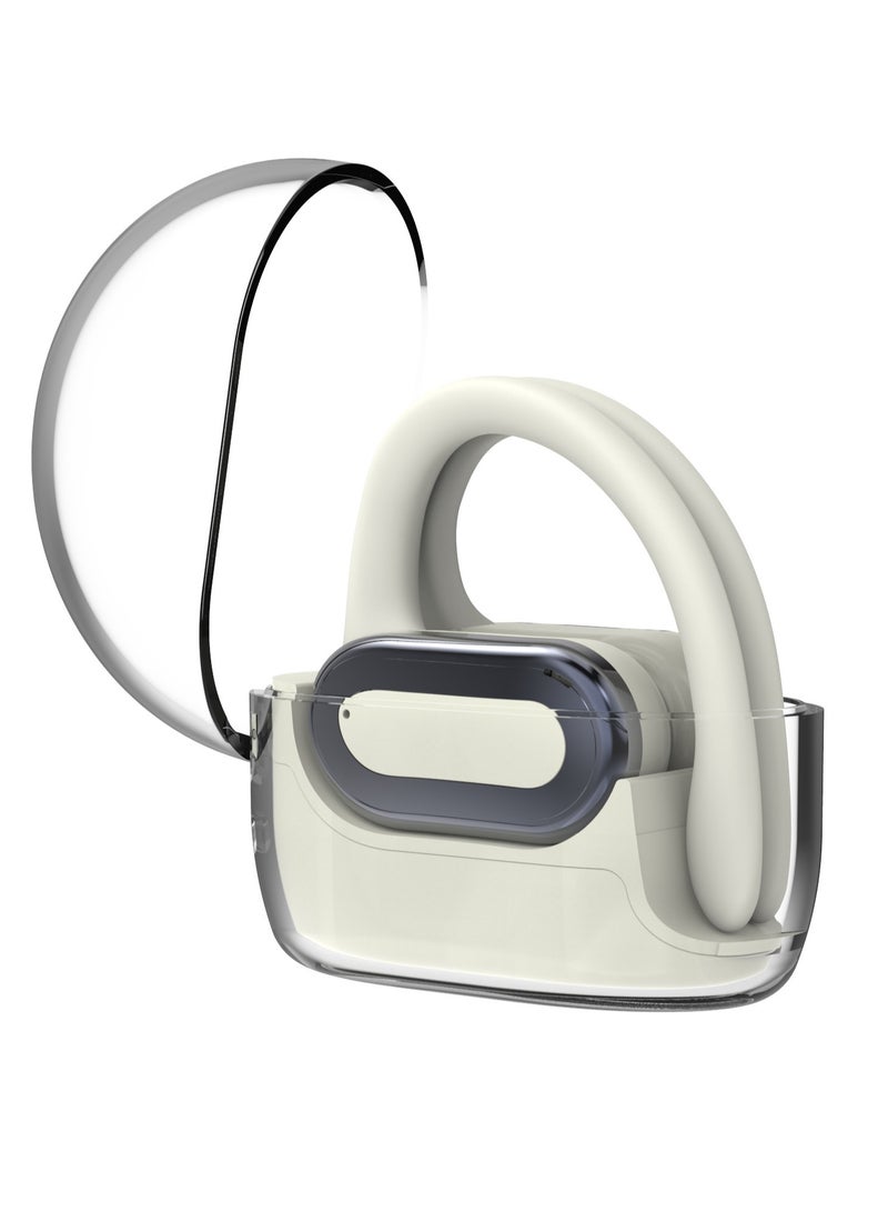 AROAQ X20 Wireless Bluetooth 5.3 Headphones Ear-Hook Earbud with Microphone In-Ear Sports Headset Sweatproof Noise Reduction Earphone for Running Driving Office Working (Transparent Cover ) - Image 1