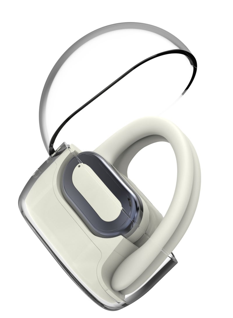 AROAQ X20 Wireless Bluetooth 5.3 Headphones Ear-Hook Earbud with Microphone In-Ear Sports Headset Sweatproof Noise Reduction Earphone for Running Driving Office Working (Transparent Cover ) - Image 2
