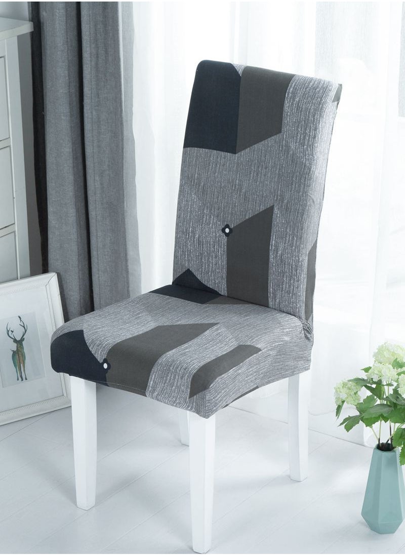 Sharpdo - 6-Piece Set Modern Simple Dyed Elastic One-Piece Chair Cover For All Seasons - Image 1