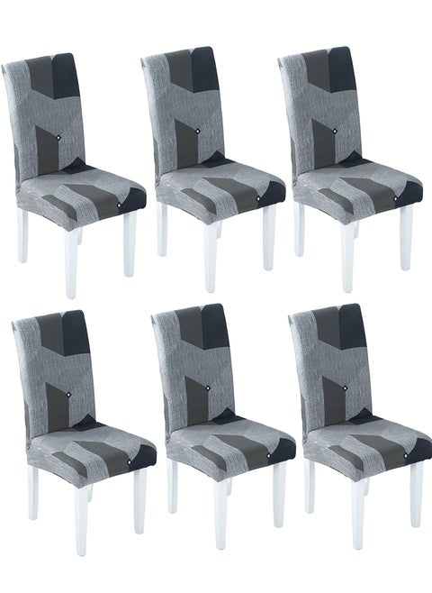 6-Piece Set Modern Simple Dyed Elastic One-Piece Chair Cover For All Seasons