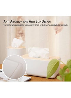 QSHOP ®Wooden Tissue Box Holder, Rectangular Tissue Holder Boxes, Removable Facial Tissue Box Holder for Bathroom, Countertop, Bedroom Cabinet, Bedside Table, Desk  - Image 5