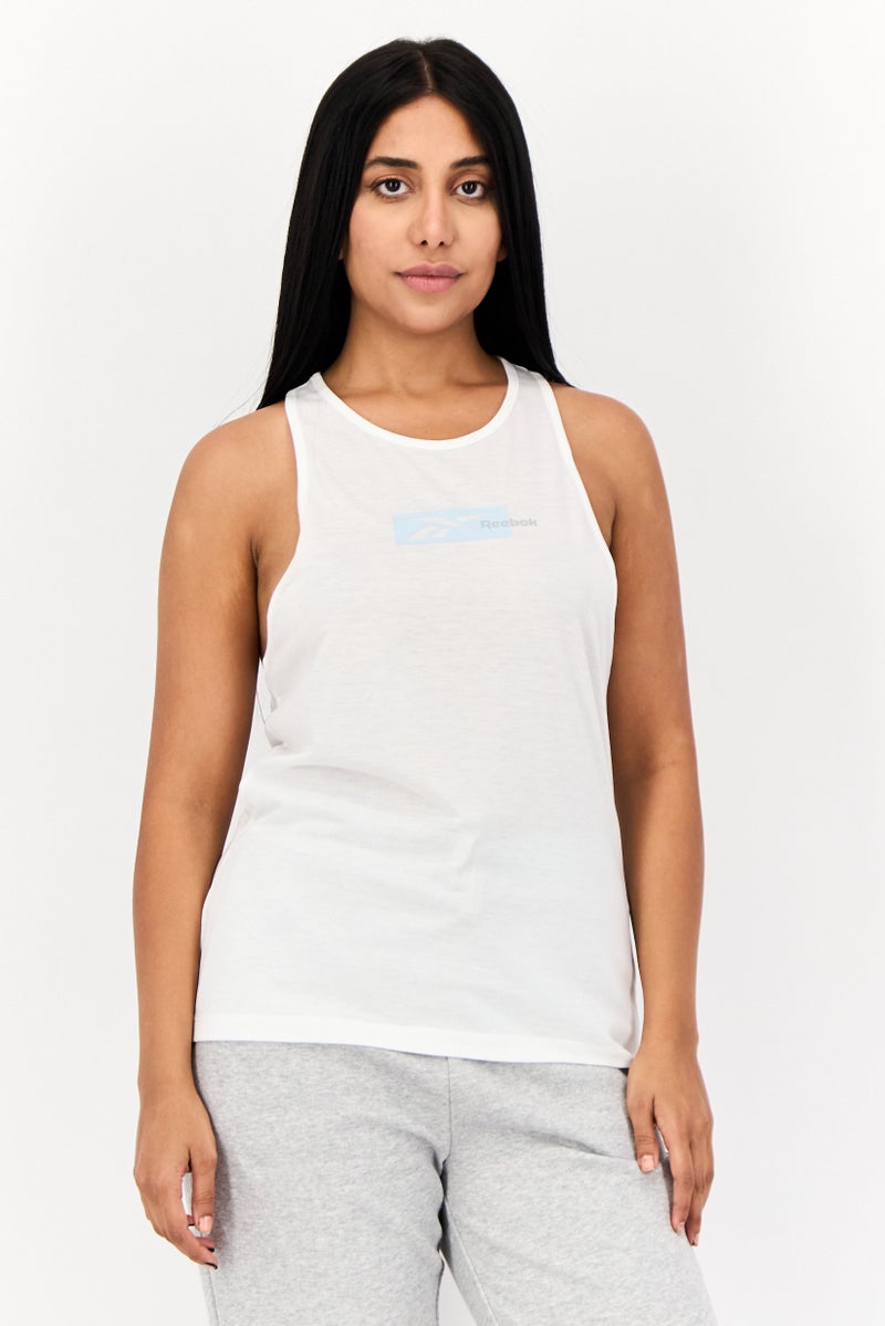 Reebok Women Sportswear Fit Sleeveless Training Tank Top, White - Image 1