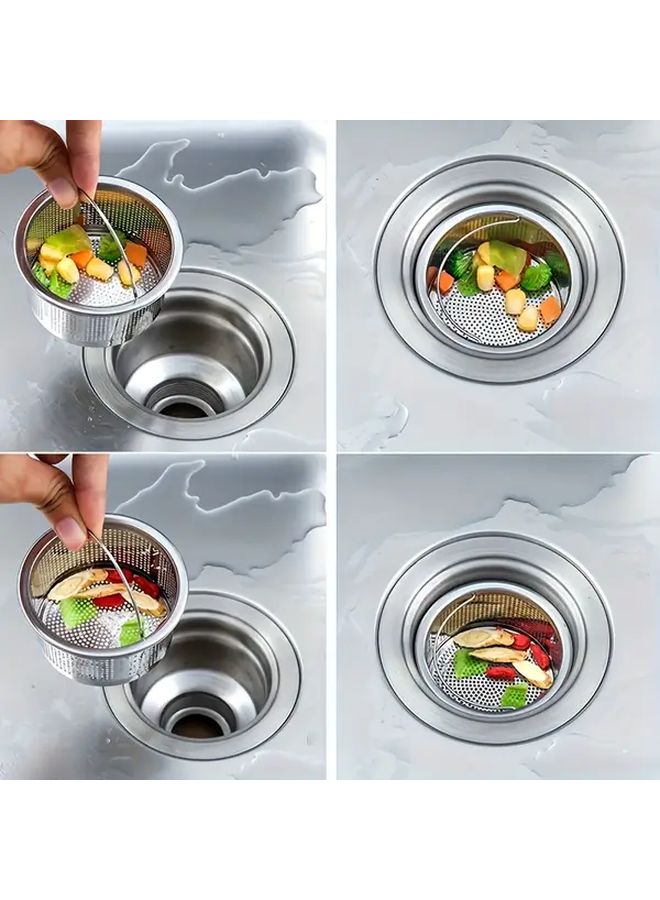 2pcs Set Stainless Steel Sink Strainer And Stopper Universal Anti Clogging Drain Filter - Image 5