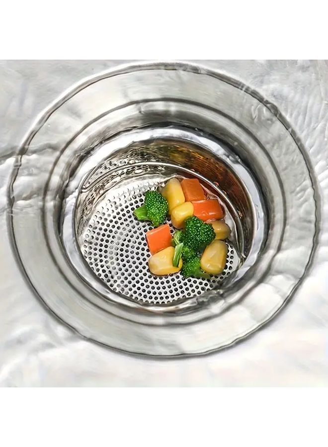 2pcs Set Stainless Steel Sink Strainer And Stopper Universal Anti Clogging Drain Filter - Image 4