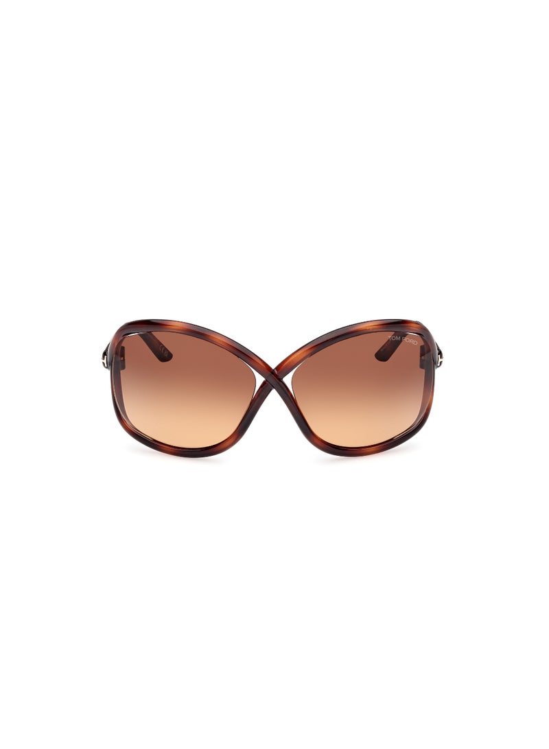 TOM FORD Women's Butterfly Shape  Sunglasses FT106852F68 Lens Size: 68 Millimeter - Dark Havana - Image 2