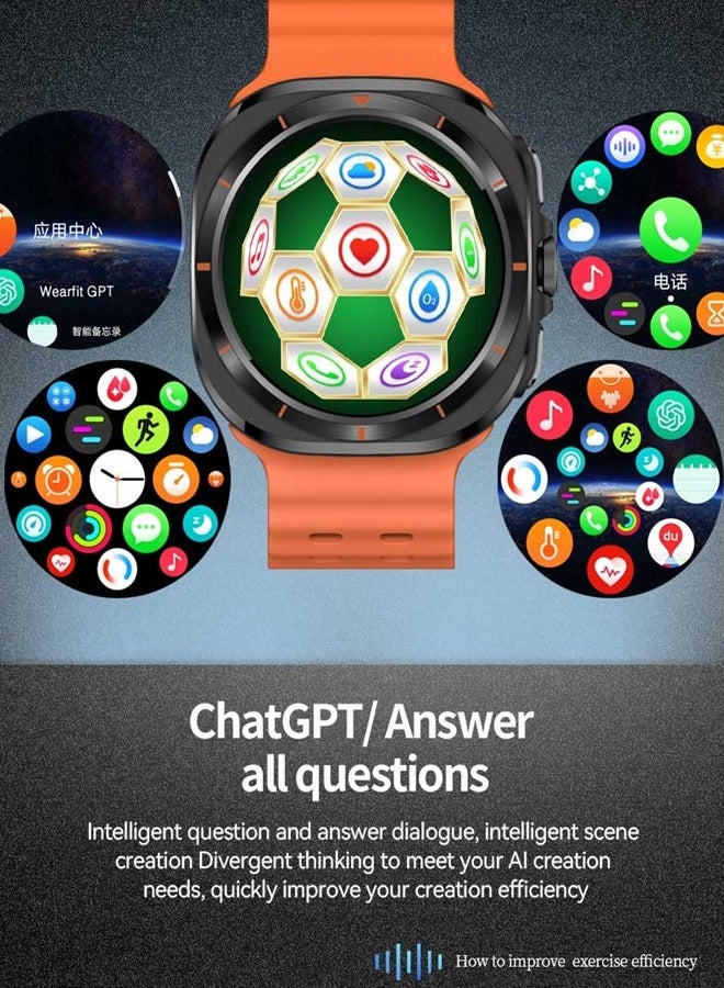 X15 Max Smart Watch Ai ChatGPT NFC Bluetooth Wireless Charging (Orange) - Image 4