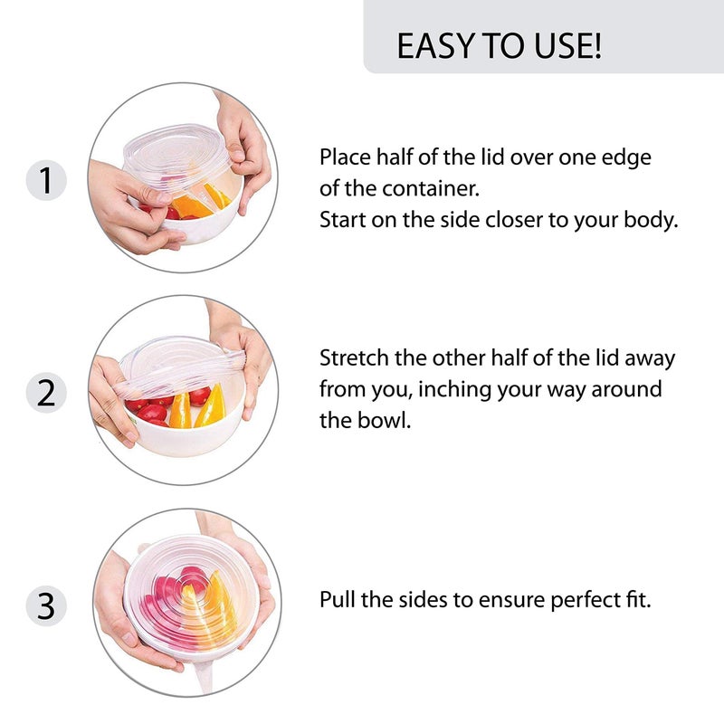 Deke Home Silicone Stretch Lids. 18 Pack to Keeping Food Fresh. Reusable, Durable and Expandable Silicon to fit Various Sizes of Bowl Covers, Cups, canneds, Pot and Pans in Dishwasher, Microwave and Freezer - Image 3