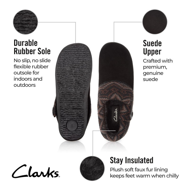 Clarks Women's Knitted Collar Clog (8 M US, Black/Aztek Multi) - Image 2