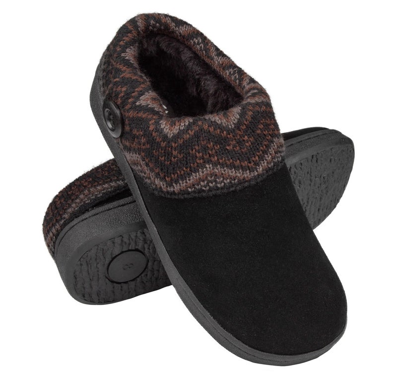 Clarks Women's Knitted Collar Clog (8 M US, Black/Aztek Multi) - Image 1