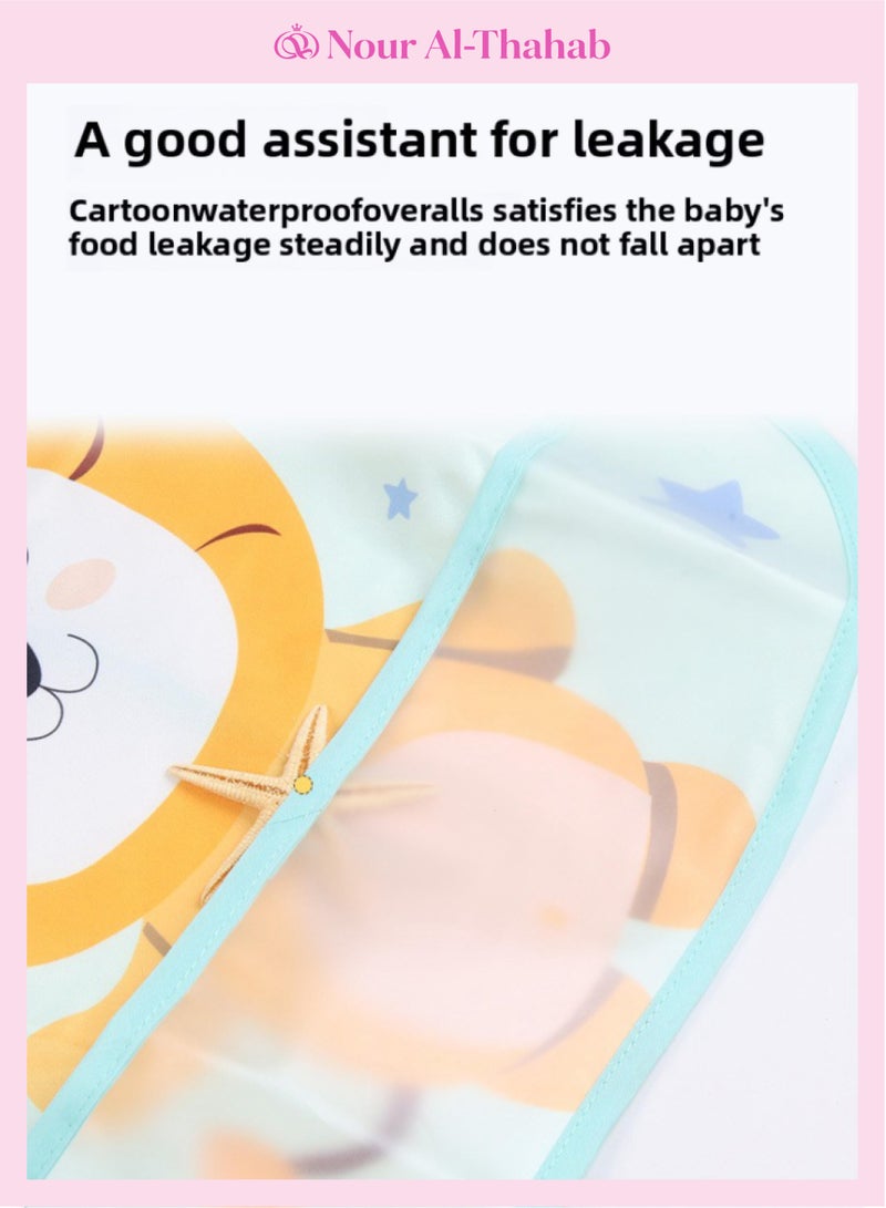 نور الصحب غطاء طويل الأكمام لمنع القذارة. ملابس الطفل التي ترتدي وجبة الطفل. مسراة قطنية نقية. سرد الطفل. غطاء سرد الرضع. حقيبة الوجبات الغذائية التكميلية. مجموعتين يمكن غسلها وتغييرها بسهولة - Image 3