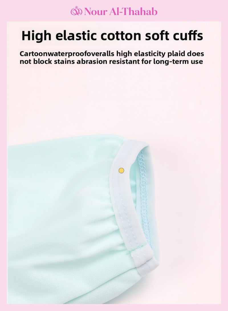 نور الصحب غطاء طويل الأكمام لمنع القذارة. ملابس الطفل التي ترتدي وجبة الطفل. مسراة قطنية نقية. سرد الطفل. غطاء سرد الرضع. حقيبة الوجبات الغذائية التكميلية. مجموعتين يمكن غسلها وتغييرها بسهولة - Image 2