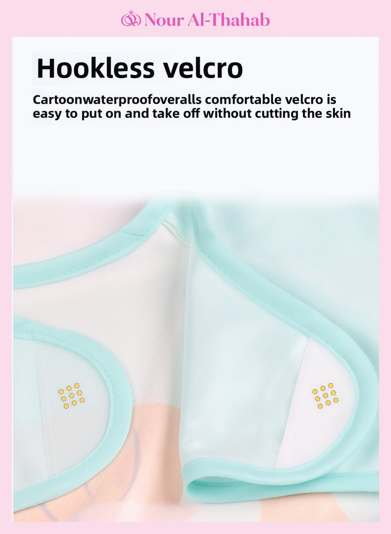 نور الصحب غطاء طويل الأكمام لمنع القذارة. ملابس الطفل التي ترتدي وجبة الطفل. مسراة قطنية نقية. سرد الطفل. غطاء سرد الرضع. حقيبة الوجبات الغذائية التكميلية. مجموعتين يمكن غسلها وتغييرها بسهولة - Image 4