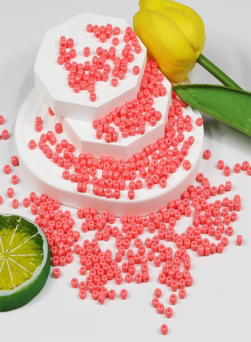 GGOOT Bulk 4mm Watermelon red Seed Beads for Jewelry Making 110 grams About 160pcs,6/0 Glass Craft Beads for Making Earrings, Bracelets, Pendants, Waist Jewelry, DIY Handmade Seed Beads  - Image 4