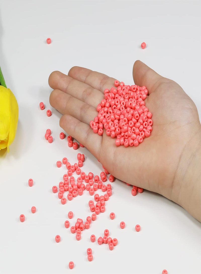 GGOOT Bulk 4mm Watermelon red Seed Beads for Jewelry Making 110 grams About 160pcs,6/0 Glass Craft Beads for Making Earrings, Bracelets, Pendants, Waist Jewelry, DIY Handmade Seed Beads  - Image 3