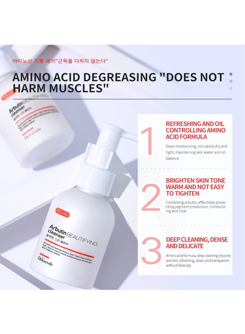 DEleventh Korean Brand α-Arbutin Facial Cleanser 100g / Hydrates, Evens Skin Tone, Controls Oil, Gently Cleanses, Removes Acne, and Anti-Oxidant Formula for a Radiant, Smooth Complexion - Image 3