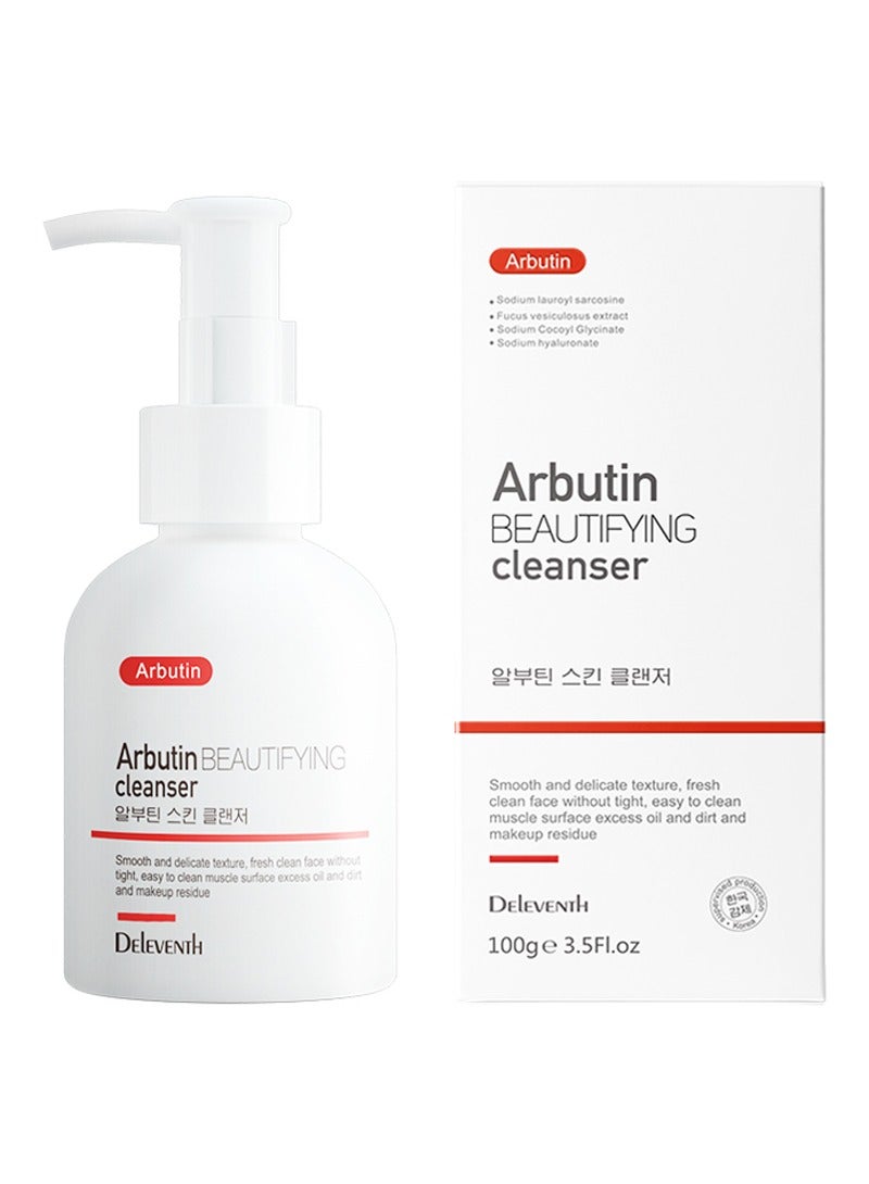DEleventh Korean Brand α-Arbutin Facial Cleanser 100g / Hydrates, Evens Skin Tone, Controls Oil, Gently Cleanses, Removes Acne, and Anti-Oxidant Formula for a Radiant, Smooth Complexion - Image 1