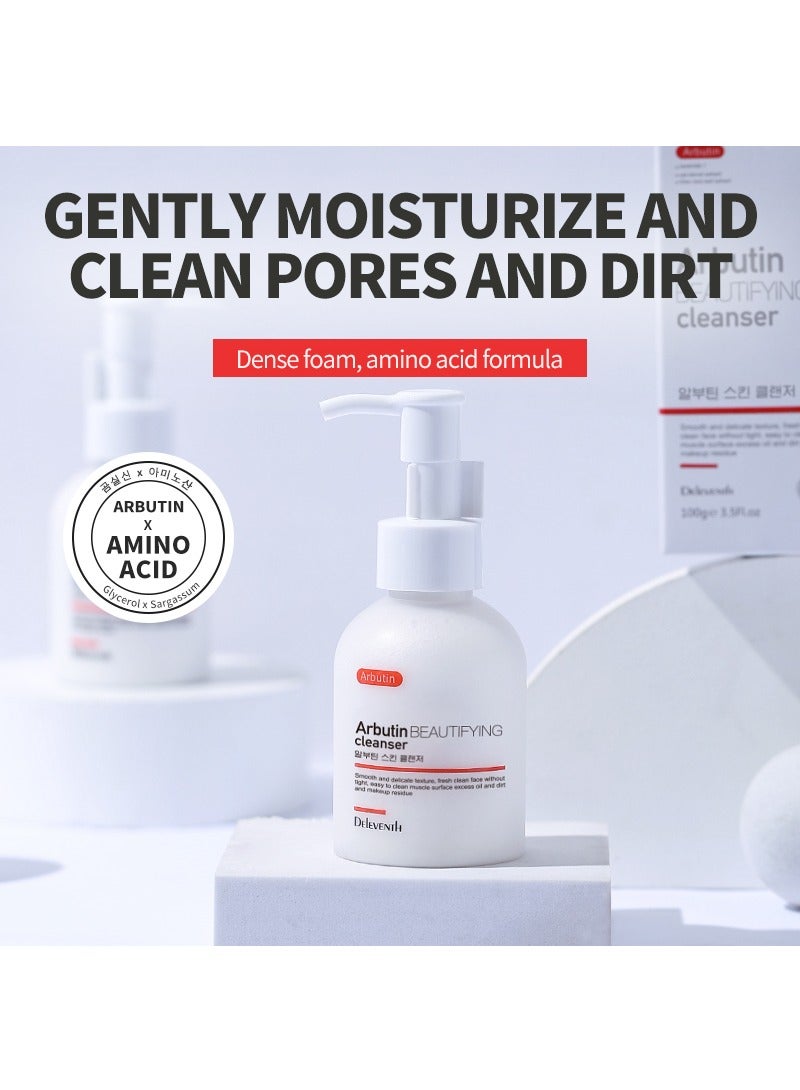 DEleventh Korean Brand α-Arbutin Facial Cleanser 100g / Hydrates, Evens Skin Tone, Controls Oil, Gently Cleanses, Removes Acne, and Anti-Oxidant Formula for a Radiant, Smooth Complexion - Image 2