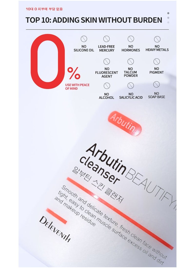 DEleventh Korean Brand α-Arbutin Facial Cleanser 100g / Hydrates, Evens Skin Tone, Controls Oil, Gently Cleanses, Removes Acne, and Anti-Oxidant Formula for a Radiant, Smooth Complexion - pzsku/Z962241499EDE7751D7B6Z/45/_/1731835227/24ca6093-9574-4ed5-81a4-78a3387bdce7