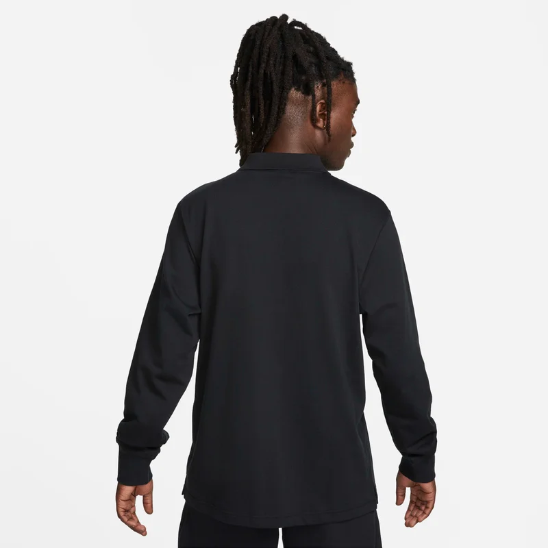 Nike Black Men's Club Long-Sleeve Polo Shirt for Men | Best Price UAE
