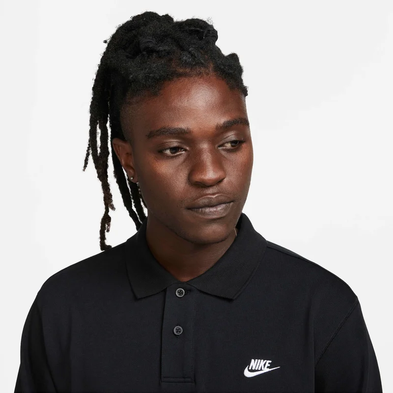 Nike Black Men's Club Long-Sleeve Polo Shirt for Men | Best Price UAE