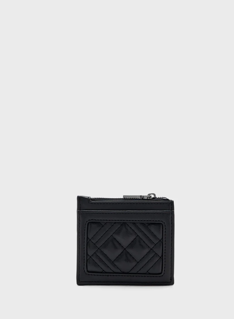 لوف موسكينو Logo Detailed Zip Over Wallet