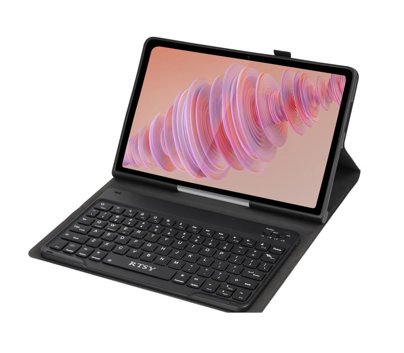 RTSY Keyboard Case for for Lenovo Tab Plus 11.5 Inch 2024 with Anti Drops Keys, PU Leather Case with Magnetically Detachable Wireless Bluetooth KB - Image 1