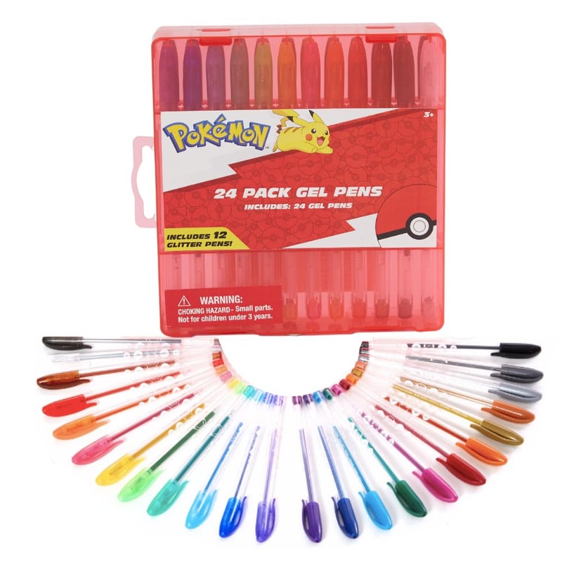 Innovative Designs Pokemon Gel Pens Set for Kids, 24 Pack with Glitter Gel Pens, Cute Pens for Girls and Boys - Image 1