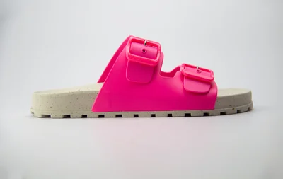 Voices Folk Women'S Birken Style Sandal With Adjustable Strap - Natural/Pink